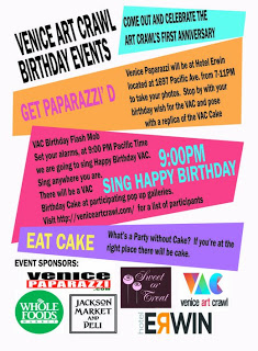 Pick of the Week...This Thursday, It's the One Year Birthday Celebration for the Venice Art Crawl!