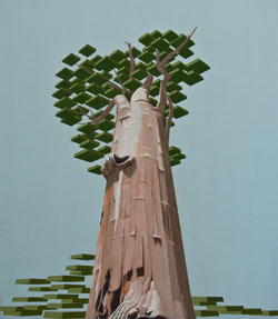 Sat-Sept6-bGGallery-Andre-Yi-sequoia-acrylic-gouache-and-prismacolor-on-canvas